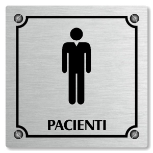 WC muži pacienti, 100x100mm, stříbrná, Kansas